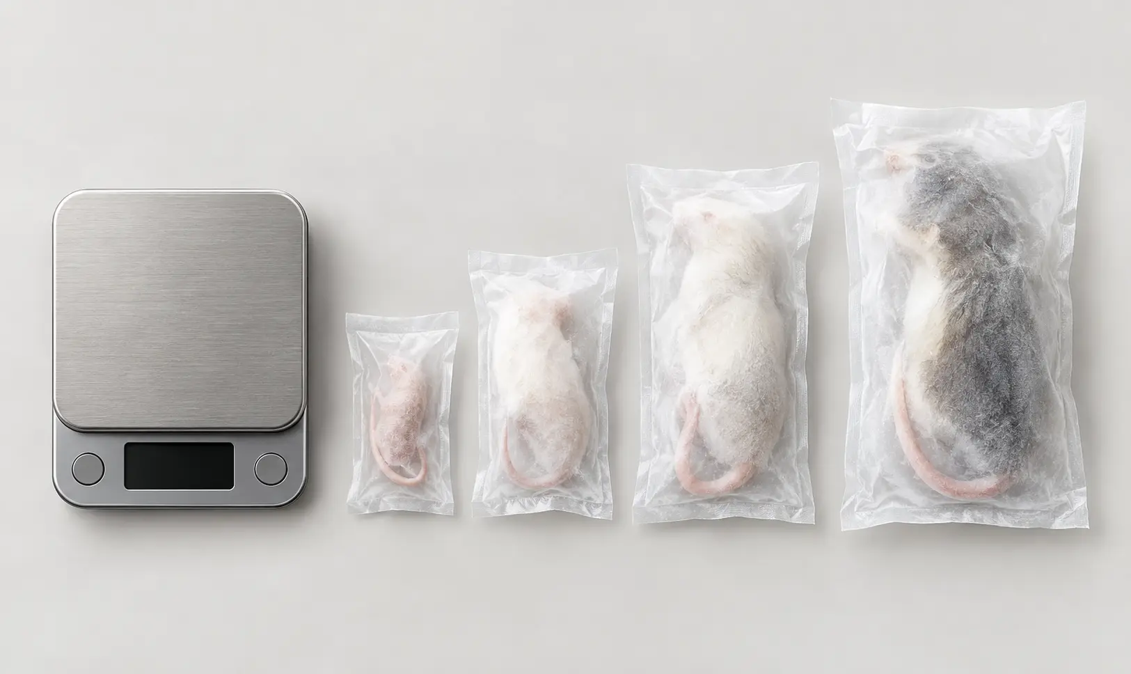 Frozen feeder weight and size comparison